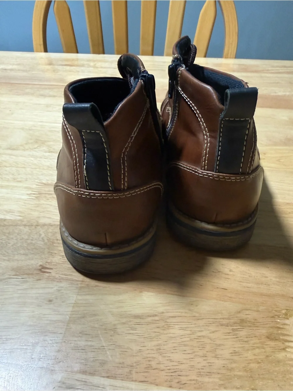Apt. 9 Men’s Brown Cap Toe Lace Up Ankle Boots Side Zip Size 9